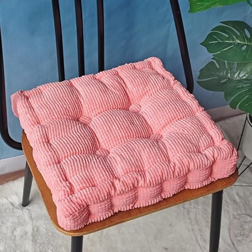 Sitzkissen Outdoor, 2er Set Stuhlkissen 50x50cm, Dicke Bodenkissen, Sitzpolster Outdoor für Bank und Gartenstuhl(Quadrat,Rosa,50 x 50 cm)