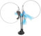 gernie Suction Cat Feather Wand Toy, Double End Removable Steel Wire, Interactive Cat Teaser Stick Toy with Powerful Base, for Indoor Cats, (Blue Flying Fish and Gray Mouse)