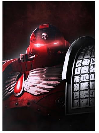 Displate Offiziell Warhammer MetallPoster Magnetische Befestigung Inklusive Lizenziert Bilder Hochwertiges Poster Warhammer Animation Angels of Death Black Rage Poster 45 cm x 32 cm