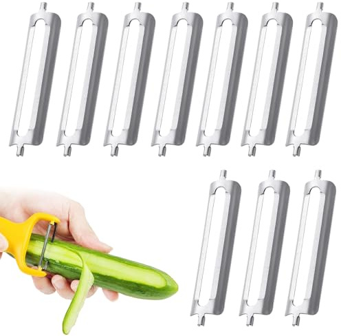 NICEIN® 10 PCS Sparschäler Ersatzklinge,Ersatzklingen für Kartoffelschäler,Flachschliff,Profischäler, Schäler,Spargelschäler,küchenzubehör (10PCS)