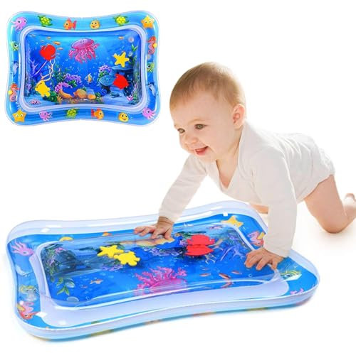 Tappeto Acqua per Neonati, Tappeto Gioco Bambini, Tappetino Gonfiabile per Bambini da 3 a 24 Mesi, Giocattolo Sensoriale per Neonati, Tappetino Tummy Time Neonato