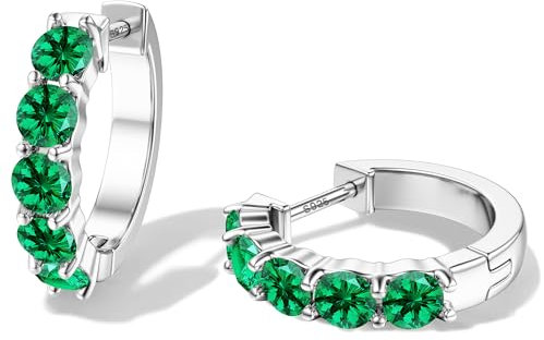 Dochais Creolen Ohrringe Silber für Damen, Hypoallergen 14K Vergoldet Huggie Ohrringe 925 Silber, Zirkonia Ohrringe Trendy Schmuck Geschenk für Mädchen Männer