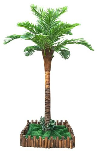 forestalk Palma Finta per Giardino, Palme Artificiali per Esterni, Pianta Artificiale di Palma Tropicale con Tronco Stabile, Decorazione per Palma(Size:1.5m)