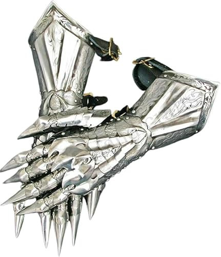 Mittelalterliche Handschuhe Paar Ritter Kreuzritter Rüstung Stahl Gauntlet Handschuhe LARP tragbar voll funktionsfähig für Halloween