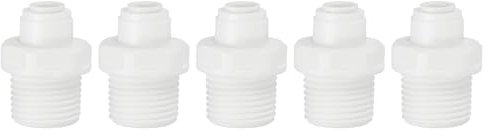 PATIKIL Water Purifier Straight Connector 1/2 NPT Female x 1/4 OD Tube, 5 Pcs Quick Push to Connect Tube Fittings for RO/DI Reverse Osmosis Water Filter Purifier Plumbing System, White
