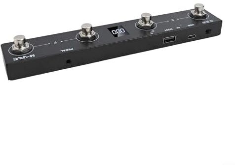 SMZhomeone Controller für MIDI-Controller, Fußschalter, Controller, wiederaufladbar, 4 Tasten, tragbar, für Midi-Pedal, praktisch für Seitenumkehrer, 212 × 36 × 17 mm (schwarz)