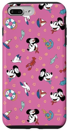 iPhone 7 Plus/8 Plus Disney Sailor Mickey & Minnie Cute Pink Nautical Pattern Case