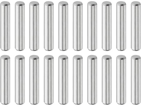 sourcing map Lot de 20 chevilles cylindriques en acier inoxydable 316L de 5 mm x 25 mm pour étagère - Éléments de fixation en métal argenté