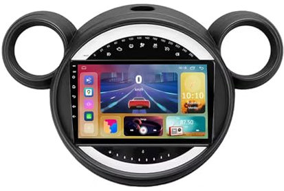 Autoradio stereo Double Din Android 13 Bluetooth per BMW Mini Cooper Countryman R56 R60 2011-2013, autoradio touchscreen da 9 pollici con controllo vocale Carplay Wifi SWC USB GPS (X7 6G+128G)