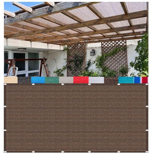 CAQXAQP Marron Filet d'ombrage Rectangulaire pour Terrasse, 95% UV Protection -1mx1m Voile d'ombrage Respirant avec Œillets pour Balcon Jardin - 180g/m² Brise-Vue Extérieur