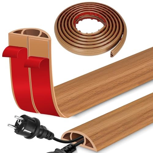 3Mx3CM Floor Wire Cover, Self Adhesive Cable Floor Protect Cord,Cable Cover to Prevent Trip Hazards, Suitable for Home, Office, Factory, Warehouse and Other Places