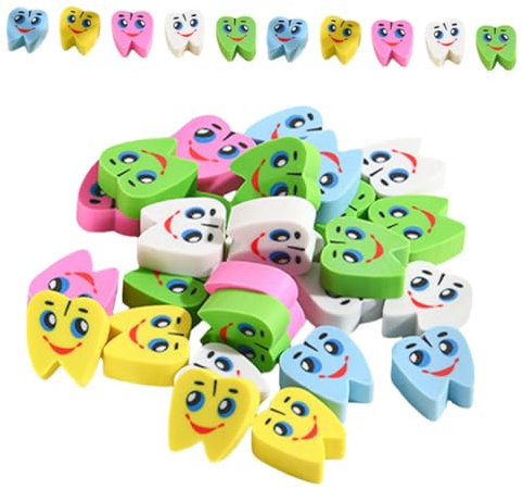 DIYEAH 70stücke Bleistiftroller in Zahnform Bunte Radiergummis Für Junge Mädchen Tpr-material Langlebig Und Robust Effizientes Radieren Für Zeichenkunst Und Schule