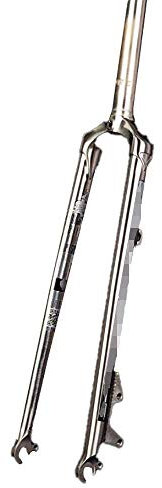 JNTFNE Forcella Ammortizzata per Bici, Forcella Anteriore da Montagna per Bicicletta MTB 26 27,5 in Acciaio al Cromo-molibdeno Duro da Montagna