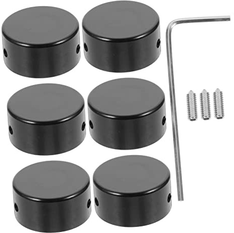 Gitarren Effektpedal Fußschalteraufsätze 1 Satz aus Aluminium Schwarz | Schutzkappe, Leichte Wiederverwendung, Einfache Montage, mit Werkzeug, Sechs Stück für Instrumentenbedarf