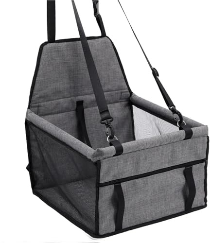 Hundesitz Auto, Hunde Autositz Klappbare Hängematte, Haustierträger, Tasche, Korb, Tragetasche for Katzen, stabil, faltbar, for Reisen, Hundeautositz(Dark Gray)