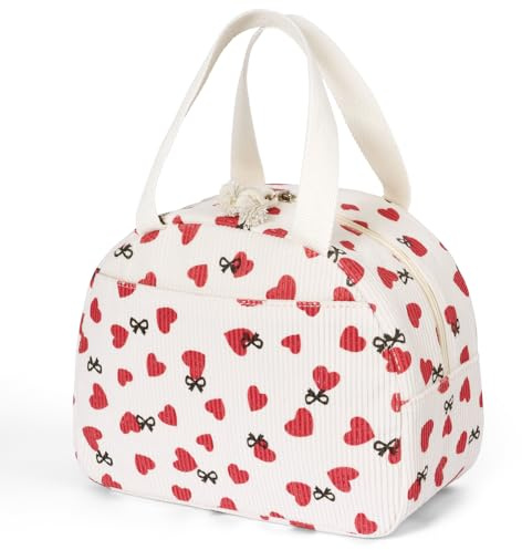 AOOTE Insulated Cooler Lunch Bag, Adults Kids Packed Lunch Box, Corduroy Cool Bag Lunche Box Container, Reusable Cooler Bags for Girls Boys Adults, Leakproof Tote Bags for Work School Picnic Travel