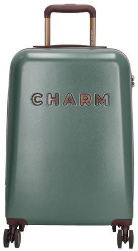 Charm London Capetown Hartschalenkoffer - Reise Koffer mit - Dunkelgrün | Rollen, TSA-Schloss, 360° Rollen, Trolley, Cabin Bag, Reisekoffer, Koffer mit Teleskopstange