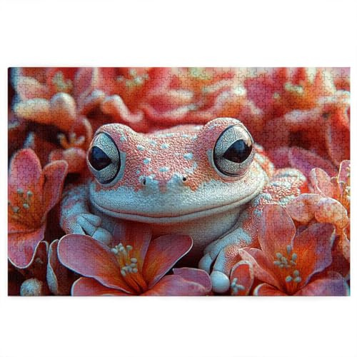 Puzzle 3000 Teile, Holzpuzzle Erwachsene mit Geschenkbox, Tier Puzzle für Erwachsene, Puzzlespiele für Die Ganze Familie, Weihnachtsdeko, Deko Wohnzimmer, Geschenke für Frauen, Frosch Muster A-87