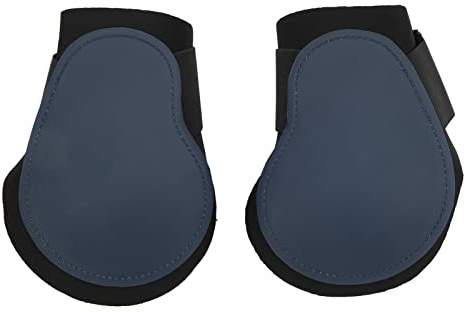 Mavaol 2 Stück Streichkappen für Pferde, PU-Schale, elastisch, stoßfest, Beinschutz für Pferde, für Springwettbewerbe (Navy Blue hind Legs XL)