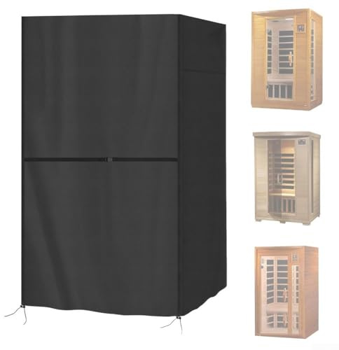 Outdoor 1-Person Sauna Cover, Heavy Duty Waterproof Oxford Fabric Wood Infrared Home Saunas Room Protective Cover With Adjustable Drawstring, anti-UV Fade-Resistant All-Weather protector, (210D)