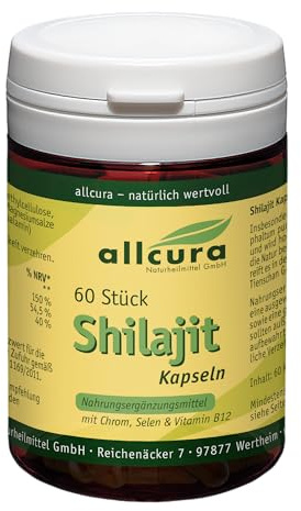 Shilajit Kapseln 60 Stück | Mit gereinigtem Shilajit | Praktische Kapselform