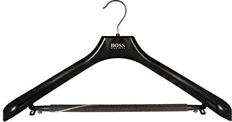 Marken Kleiderbügel für Anzüge und 2-Teiler, Kostümbügel, 45 cm, schwarz, 10 Stück