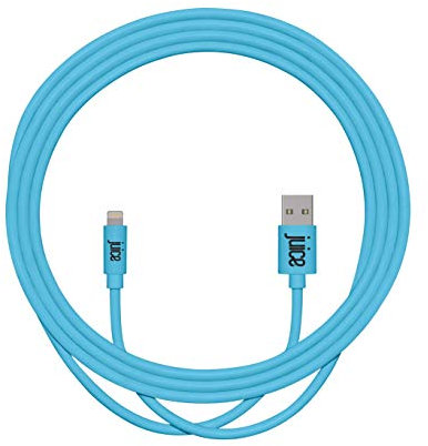 JUICE Apple iPhone 11, Pro, iPhone X, Xr, iPhone 8, 7, 6, SE, iPad Lightning, Charge & Sync Cable, 2m, Aqua