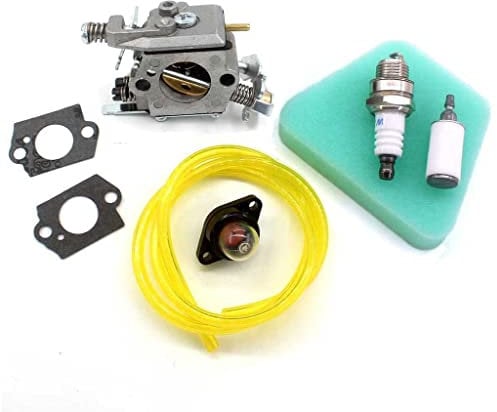 HURI Carburettor for Partner 350 351 370 371 390 391 420 Poulan 2050 2055 McCulloch Mac 333 335 Chainsaw 5300718-21 Walbro WT-622 Carburetor Air Filter Spark Plug Fuel Pump