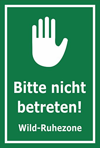 Melis-Folienwerkstatt Schild Wild-Ruhezone - 30x20cm - Bohrlöcher - 3mm Hartschaum – 20 VAR S00359-016-E