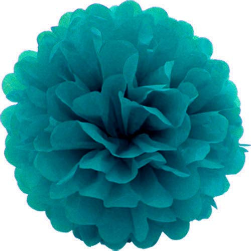 Creativery 1 Papier Pompon 50cm XXL (dunkel türkis 340D) // Pompom Bommel Kugel Seidenpapier Blumen Deko Hängedeko Raumdeko
