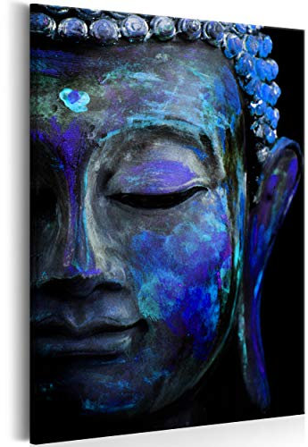 decomonkey Bilder Budda 60x90 cm 1 Teilig Leinwandbilder Bild auf Leinwand Wandbild Kunstdruck Wanddeko Wand Wohnzimmer Wanddekoration Deko Buddhismus Buddha