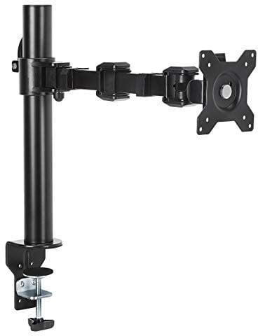 Amazon Basics Single Monitor Stand - Height Adjustable Arm Mount, Steel, Black