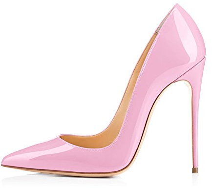 EDEFS Damen Klassischer Spitzer Pumps mit Stiletto Übergröße Schuhe Pink Größe EU38