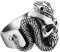 Beydodo 925 Silber Ring Herren Cobra Schlange Totenkopf Freundschaftsring Siegelring Silber Gr. 56 (17.8)
