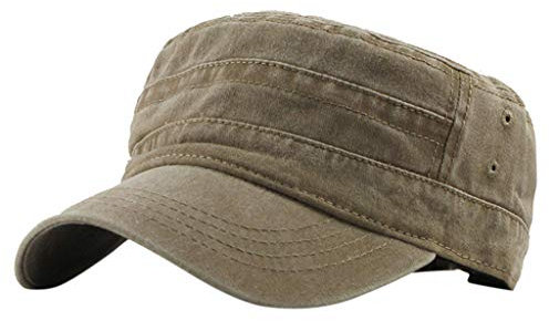 SBYMX Casquettes Militaires en Coton lavé Casquettes de l'armée de Cadet Design Unique Vintage Capuchon Plat - Casquette Militaire extérieure Respirante pour Hommes et Femmes Kaki