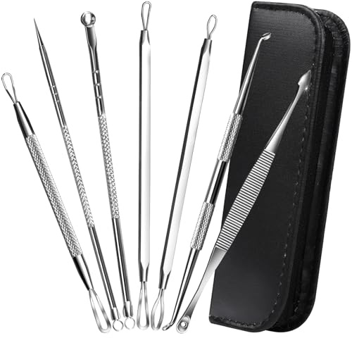 Teenitor 7 in 1 Pimple Popper Tool Kit - Blackhead Remover, Pimple Extractor, Comedone Extractor for Face