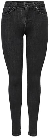ONLY NOS Women's Onlpower Mid Push Up Sk Jea Rea3722 Noos Skinny Jeans Not Applicable, Grey (Medium Grey Denim Medium Grey Denim), 42 /L30 (Manufacturer Size: X-Large)