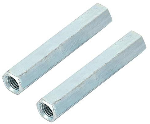 Lungo Rod Nut - 2 Pezzi di Accoppiamento Dadi Esagonali Lunga Asta Manica Dado Acciaio al Carbonio Standoff M8 * 66 Fermi Filettati