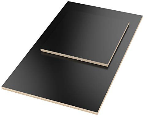 AUPROTEC Tischplatte 18mm schwarz 600 mm x 300 mm rechteckige Multiplexplatte melaminbeschichtet von 40cm-200cm auswählbar Birken-Sperrholzplatten Massiv Holz Industriequalität Auswahl: 60x30 cm