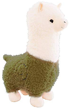 FeiWen Alpaca Peluche Giocattolo Sorridente Simpatico,Rosa E Marrone (Verde, 28cm)