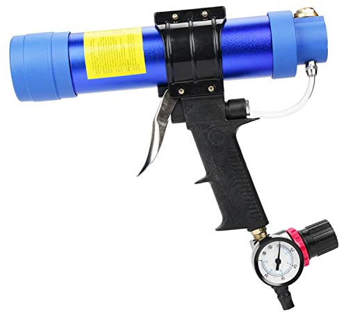 Kit de pistolet à mastic à colle de verre pneumatique 310 ml, pistolet à air à cartouche de pistolet à calfeutrer pour mastic à colle de verre réglable, pistolets à calfeutrer à main