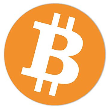 Universelle Aufkleber Sticker Bitcoin Logo BTC Ø 95 mm 1 Stück