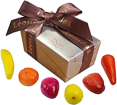 Marzipan Fruits, Real Fruit Marzipan Large Fresh Leonidas Belgian Marzipans in Ballotin Gift Box (24 Piece 575g Approx)