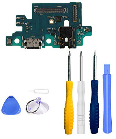 Connecteur de Charge Compatible avec Samsung Galaxy A40 A405 SM-A405 A405F Dock Connector Câble Nappe Flex de Rechange Port de Charging Micro USB C Tournevis avec Jack Audio, Microphone kit Outils