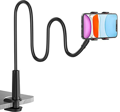 Gooseneck Phone Holder for Bed, Flexible Lazy Arm Cell Phone Stand Holder 360 Adjustable Clamp Bracket Mount Desk for iPhone 14 Pro Max Plus 13 12 Pro Max Mini 11 Pro Xs XR X 8 Samsung S22 S21