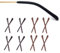 8 Pairs Eyeglass End Tips Ear Sock Pieces Anti-Slip Tube Replacement Tips Silicone for Thin Metal Eyeglass Legs,4 Black/4 Brown