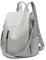 LIANGFUN Damen Lederrucksack, weicher Anti-Diebstahl-Rucksack, Fashion Casual Bag, Travel Backpack Work Bag, Elegant Tote Bag, Business Travel Backpack, Silber