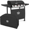 Dellonda 4 Burner Gas BBQ Grill with Piezo Ignition, Built-In Thermometer and Water Resistant PVC Cover, Black/Stainless Steel - DG229