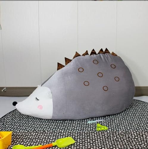 iFCOW Kuscheltier Aufbewahrung Sitzsack Stuhl für, Sitzsack Stuhl Bezug Kleinkind Plüsch Spielzeug Aufbewahrung Bequemer Boden Liege Igel Stuhl (Füllung Nicht enthalten)