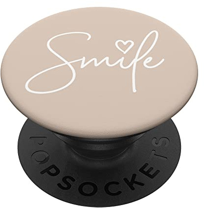 Cute Light Beige Smile PopSockets mit austauschbarem PopGrip